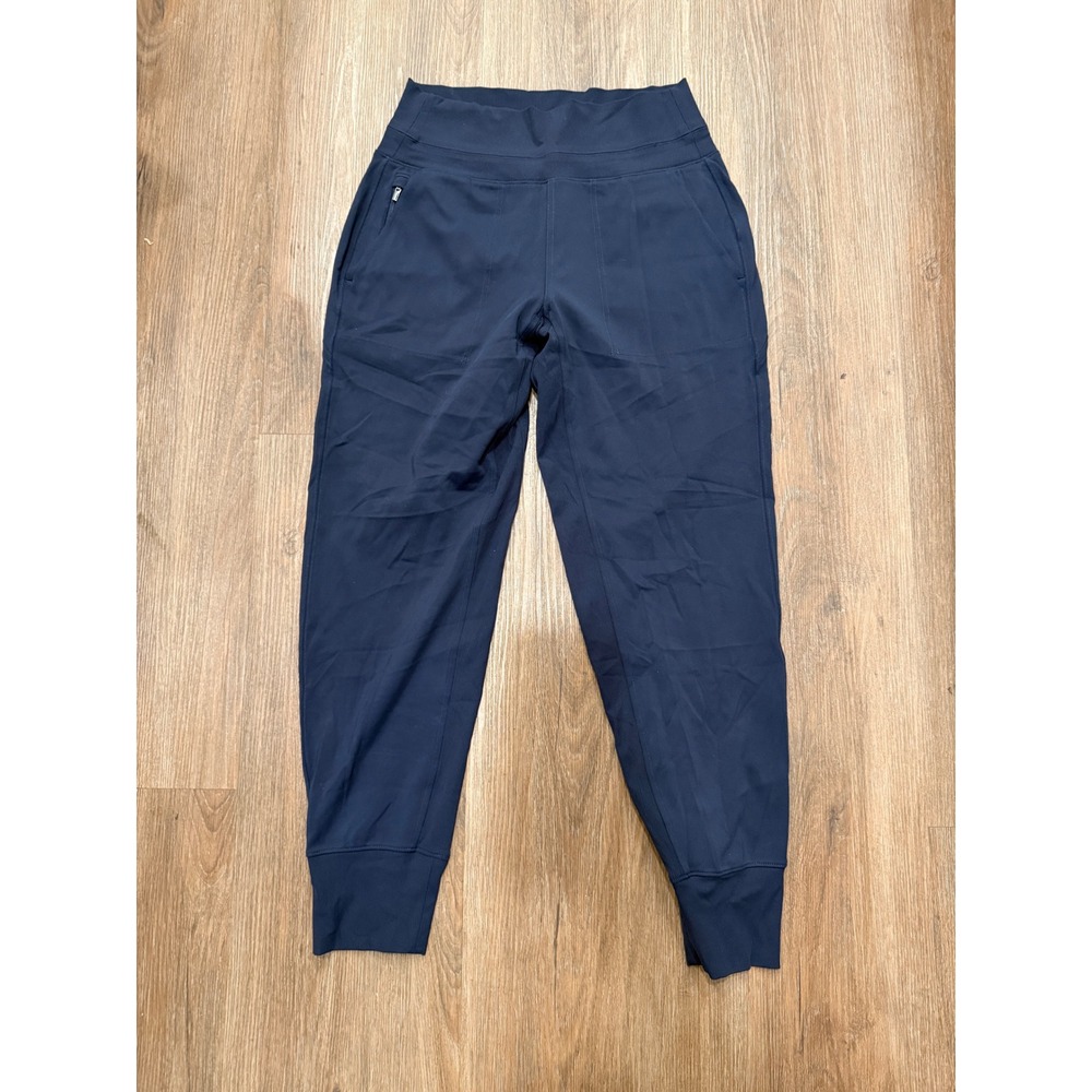 Athleta Womens Navy Blue High Rise Ribbed‎ Cuff Jogger Pants Small 3096